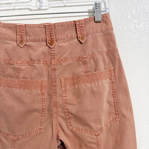 Ulla Johnson Cambrie High Rise Straight Leg Trouser Pants in Terracotta Orange - Picture 6 of 8